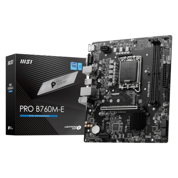 MSI Pro B760M-E DDR5 Intel 12/13/14th Gen microATX Motherboard