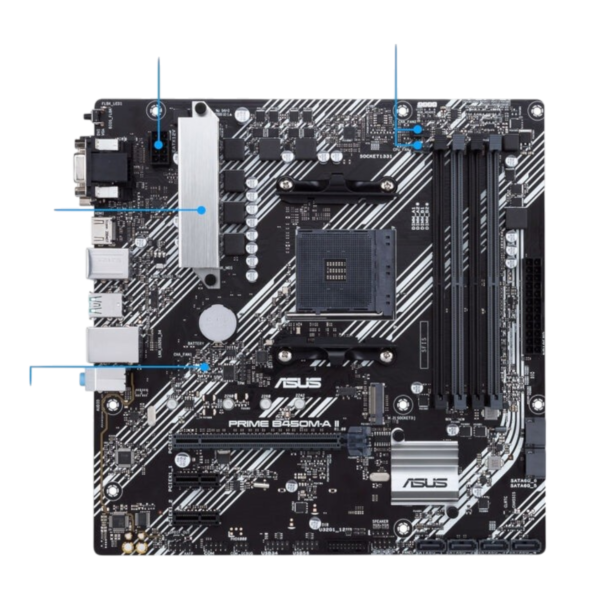 Asus Prime B450M-A II AMD AM4 mATX Gaming Motherboard - Image 2