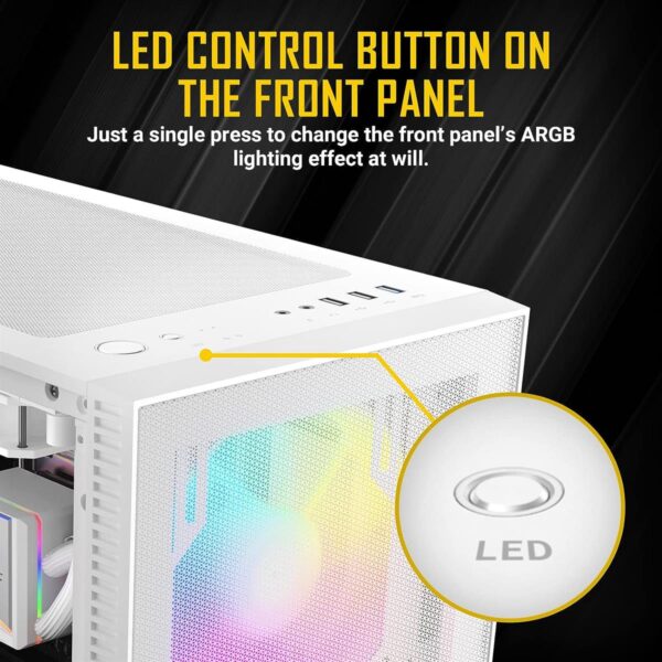 Antec NX410 ARGB Mid-Tower ATX Case - White - Image 4