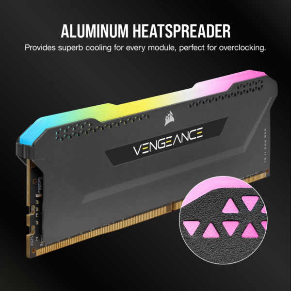 Corsair Vengeance RGB Pro SL 32GB (2x16GB) 3200MHz C16 DDR4 DRAM Memory Kit - Black - Image 4