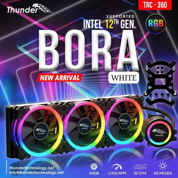 Thunder BORA TRC-360 WHITE 360mm AIO Liquid Cooler New