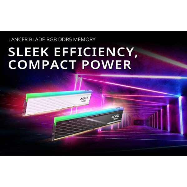 XPG Lancer Blade RGB 64GB (2x32GB) 6000MHz C30 DDR5 DRAM Memory - White - Image 4