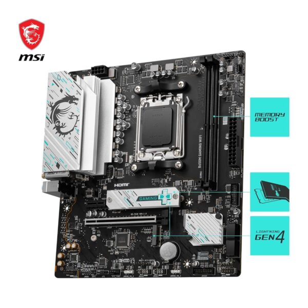 MSI B650M Gaming Wifi DDR5 AMD AM5 microATX Motherboard - Image 3
