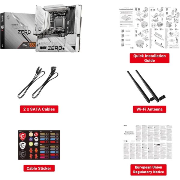 MSI B650M Project Zero Gaming Motherboard (AMD Ryzen 9000/8000/7000 Series Processors, AM5, DDR5, - Image 7