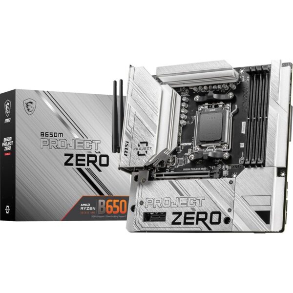 MSI B650M Project Zero Gaming Motherboard (AMD Ryzen 9000/8000/7000 Series Processors, AM5, DDR5,