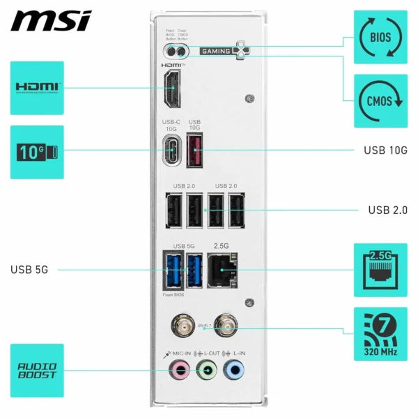 MSI B840 Gaming Plus WiFi Motherboard, ATX - Supports AMD Ryzen 9000/8000 / 7000 Processors, AM5 - DDR5 - Image 8
