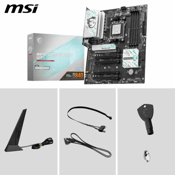 MSI B840 Gaming Plus WiFi Motherboard, ATX - Supports AMD Ryzen 9000/8000 / 7000 Processors, AM5 - DDR5 - Image 6