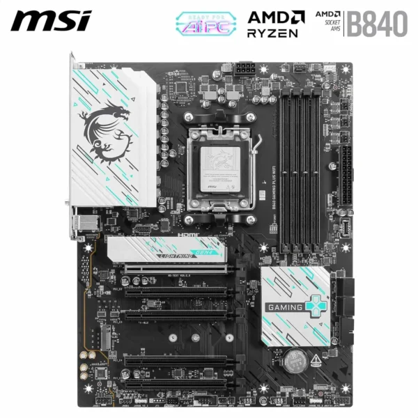 MSI B840 Gaming Plus WiFi Motherboard, ATX - Supports AMD Ryzen 9000/8000 / 7000 Processors, AM5 - DDR5 - Image 4