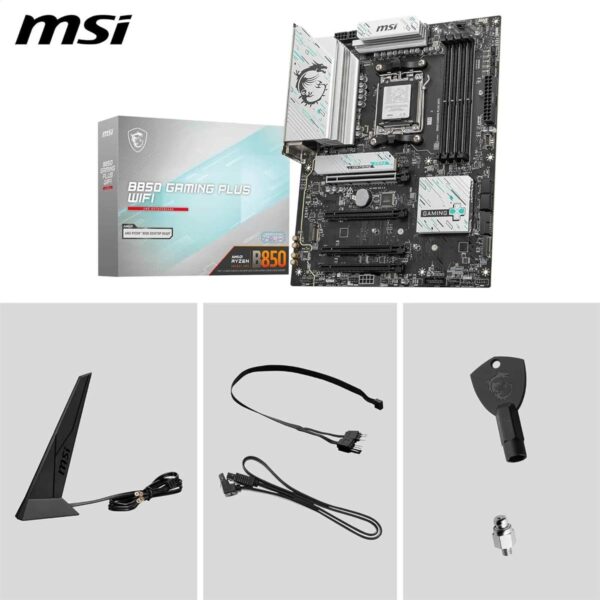 MSI B850 Gaming Plus Wifi Motherboard, ATX - Supports AMD Ryzen 9000/8000/7000 Processors, AM5 - DDR5 - Image 3