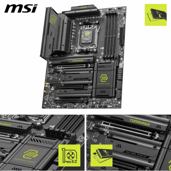 MSI MAG X870E Tomahawk WiFi Motherboard, ATX - Supports AMD Ryzen 9000/8000 / 7000 Processors, AM5-80A SPS VRM, DDR5 - Image 5