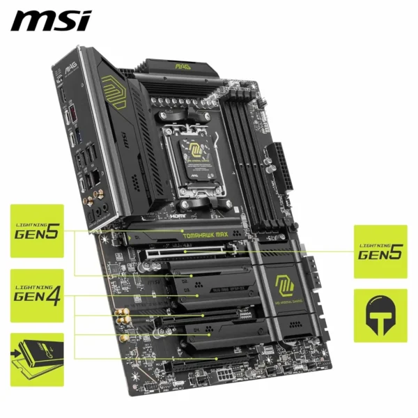 MSI MAG X870E Tomahawk WiFi Motherboard, ATX - Supports AMD Ryzen 9000/8000 / 7000 Processors, AM5-80A SPS VRM, DDR5 - Image 6