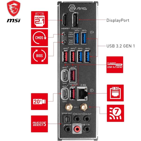 MSI MAG Z790 Tomahawk Max Wifi DDR5 Intel 12/13/14th Gen ATX Motherboard - Image 2
