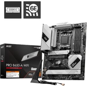 MSI Pro B650-A WiFi ProSeries Motherboard AMD Ryzen 9000/8000/7000 Series Processors, AMD AM5, ATX, DDR5