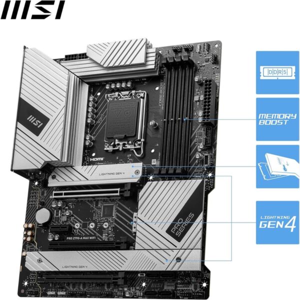 MSI Pro Z790-A Max Wifi DDR5 Intel 12/13/14th Gen ATX Motherboard - Image 2