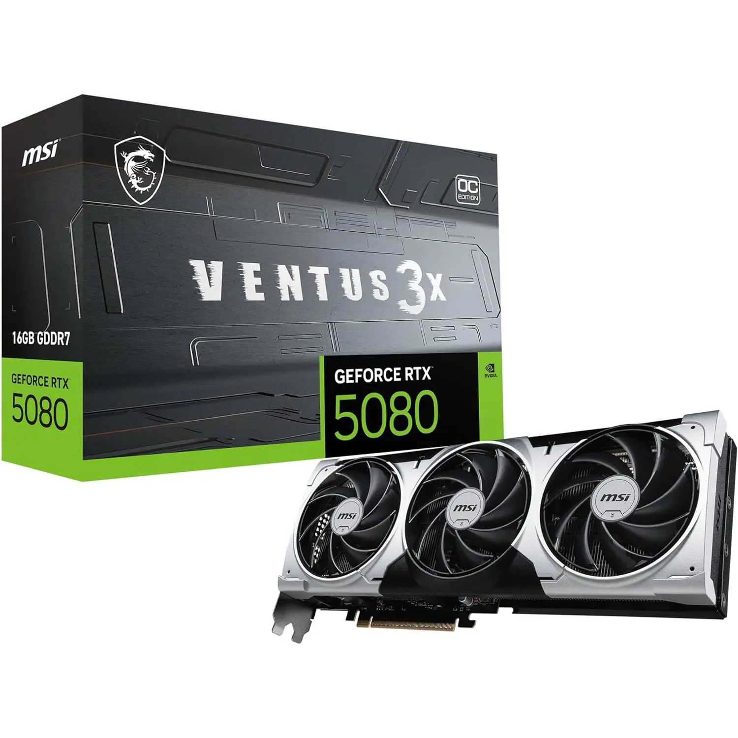 MSI NVIDIA GeForce RTX 5080 16G Ventus 3X OC Plus Graphics Card - 16GB GDDR7
