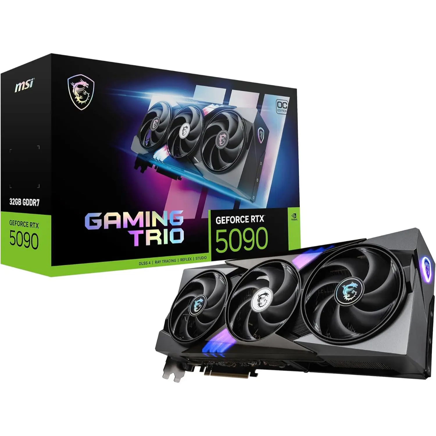 MSI GeForce RTX 5090 32G Gaming Trio OC Graphics Card - 32GB GDDR7 (28Gbps/512-bit)