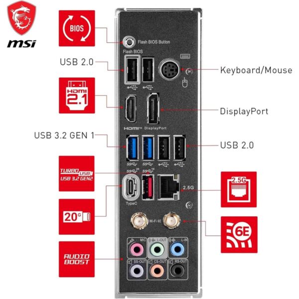 MSI Z790 Gaming Plus Wifi DDR5 Intel 12/13/14th Gen ATX Motherboard - Image 5
